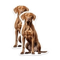 (2 Pack) Vizsla Dog Magnets - Realistic Vizsla Art - Pet Owner Home Decor - 5 Inches On Longest Side - Thick Durable Magnet - Made in USA - MAG30275