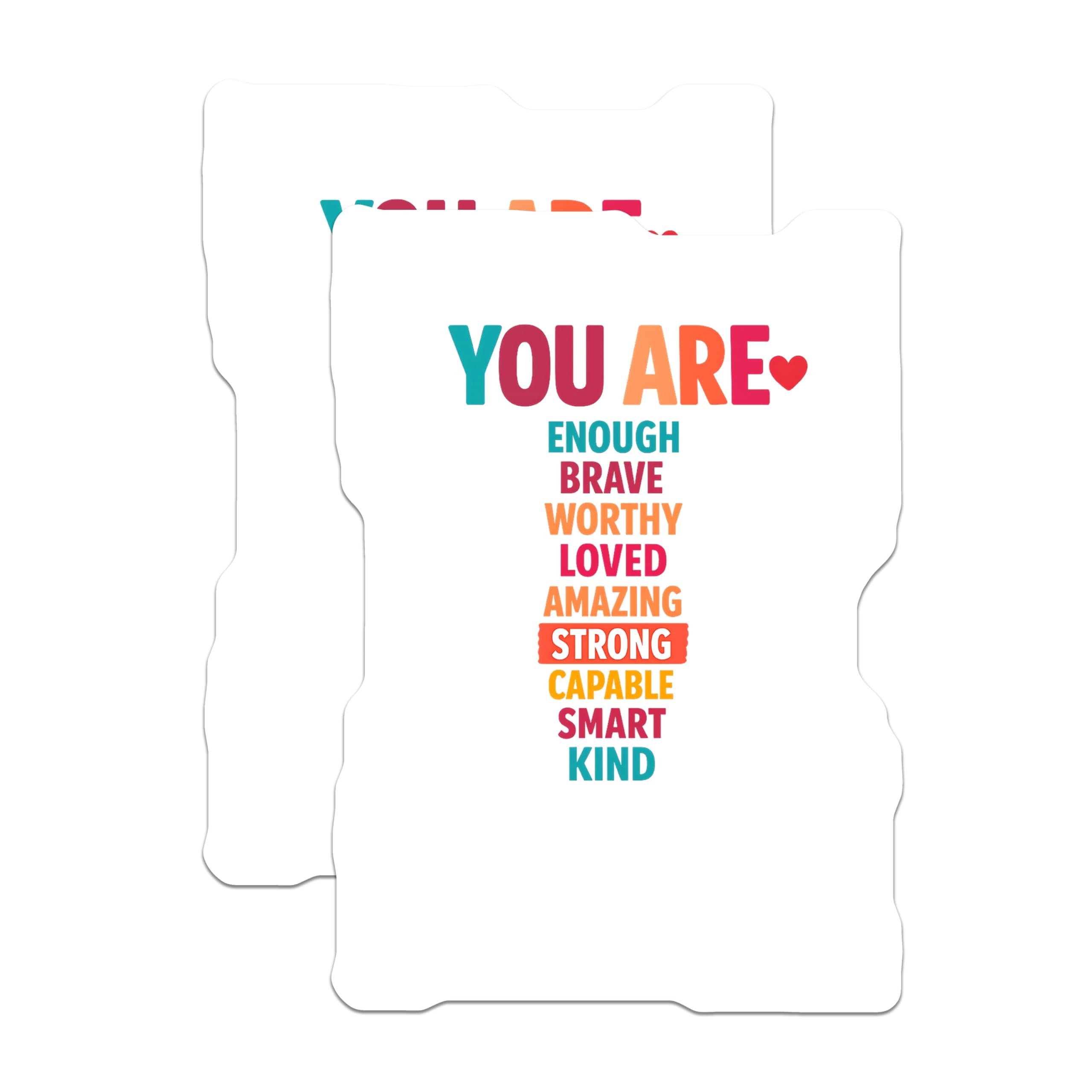 (2 Pack) You are Enough Magnets - Motivational Quote - Inspirational Affirmation - Positive Self Love Reminder - 5 Inches On Longest Side - Thick Durable Magnet - Made in USA - MAG22771