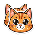 (2 Pack) Cute Cat Head Magnets - Kawaii Kitten Decor - Pet Lover Refrigerator Accessory - 5 Inches On Longest Side - Thick Durable Magnet - Made in USA - MAG36092