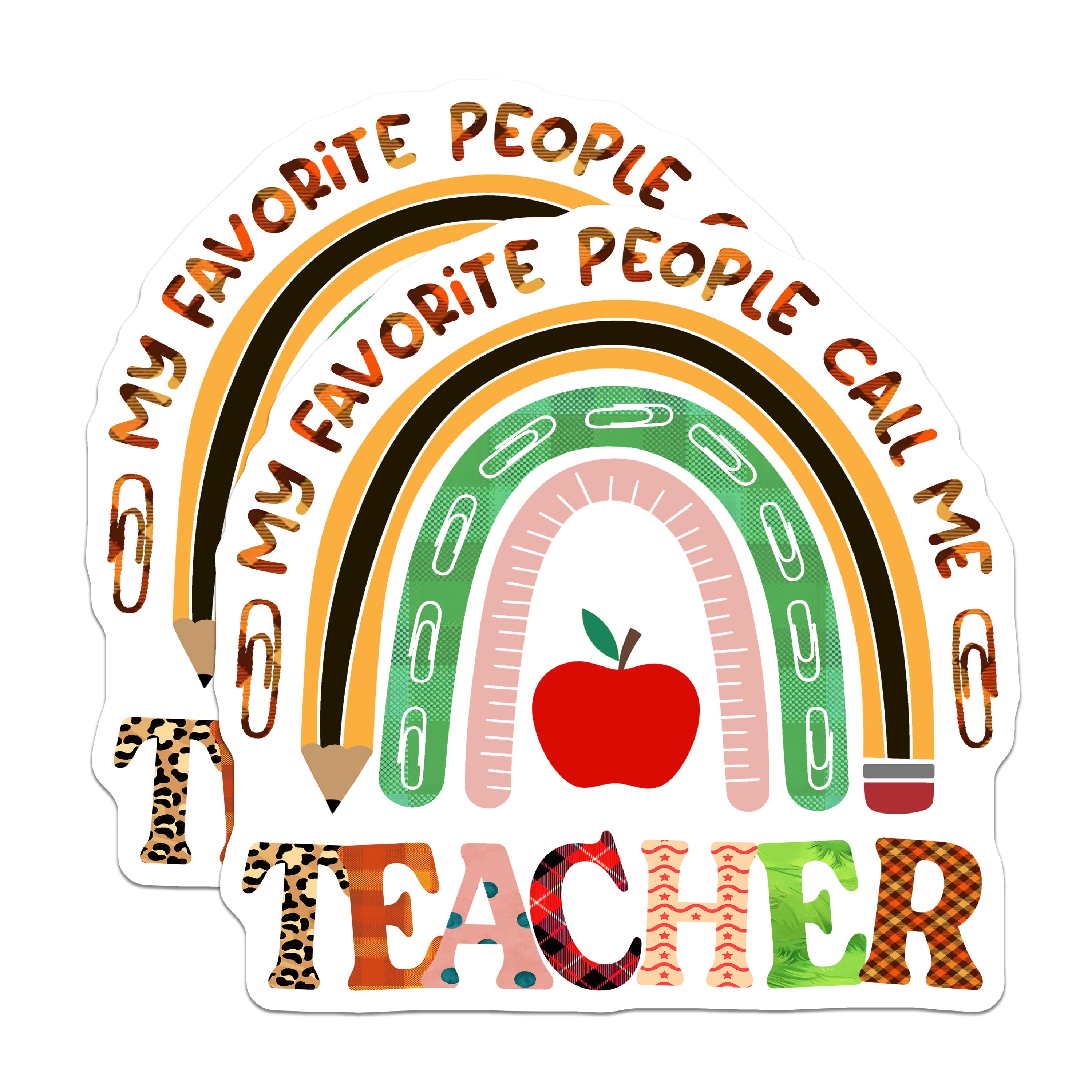 (2 Pack) Teacher Appreciation Magnets - Educator Refrigerator Decor - School Classroom Item - 5 Inches On Longest Side - Thick Durable Magnet - Made in USA - MAG36999