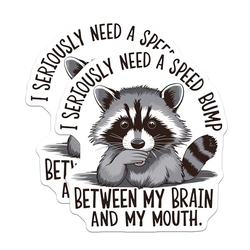 (2 Pack) Raccoon Humor Magnets - Funny Animal Theme - Quirky Refrigerator - Cute Kitchen Accessory - 5" On Longest Side - for Cars, Fridges, Toolboxes - Made in USA - MAG4409