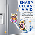 (2 Pack) Cute Easter Owl Magnets - Kawaii Spring Animal Decor - Refrigerator Whiteboard Locker Accessories - 5 Inches On Longest Side - Thick Durable Magnet - Made in USA - MAG36052