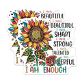 (2 Pack) Inspirational Sunflower Stickers - Motivational Quote Stickers - Positive Affirmation Stickers - 5" On Longest Side - Sticks to Smooth Flat Surfaces - Made in USA - BMCS4325