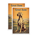 (2 Pack) Great Dane Magnets - Noble Dog Breed Art - Canine Lover Home Decor - Pet Fan Collectible - 5 Inches On Longest Side - Thick Durable Magnet - Made in USA - MAG21282
