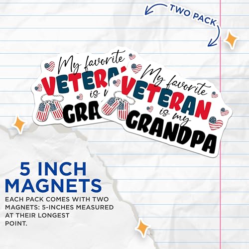 (2 Pack) Veteran Magnets Magnets - 5" On Longest Side - Made in USA - Sticks to Refrigerators & Metal Surfaces - MAG8370