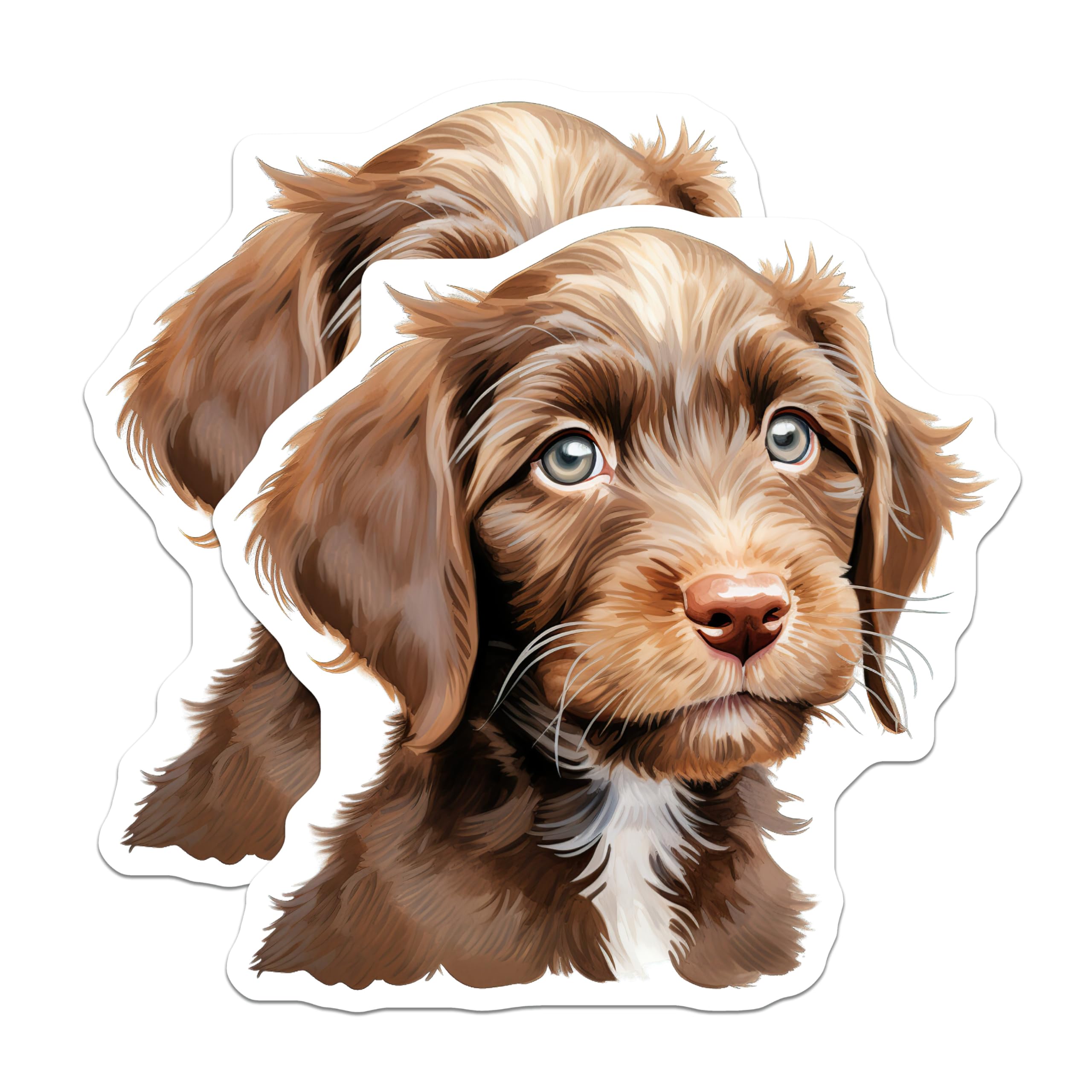 (2 Pack) Adorable Puppy Magnets - Dog Lover Fridge Decor - Pet Parent Refrigerator Magnets - New Puppy Owner Accessory - 5 Inches On Longest Side - Thick Durable Magnet - Made in USA - MAG30137