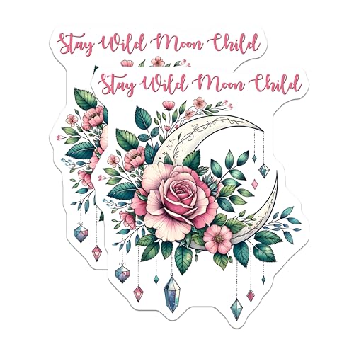 (2 Pack) Stay Wild Moon Child Magnets - 5" On Longest Side - for Cars, Fridges, Toolboxes - Made in USA