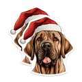 (2 Pack) Mastiff Christmas Magnets - Santa Dog Holiday Decor - Dog Breed Lover - 5 Inches On Longest Side - Thick Durable Magnet - Made in USA - MAG28278