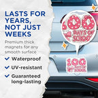 (2 Pack) 100 Days of School Magnets - School Celebration Magnets - End of School Year Decorations - 5" On Longest Side - for Cars, Refrigerators, Toolboxes, Lockers - Made in USA BMCS3065