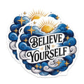 (2 Pack) Believe in Yourself Magnets - Motivational Refrigerator - Inspirational Affirmation - Celestial Decor - 5 Inches On Longest Side - Thick Durable Magnet - Made in USA - MAG36031