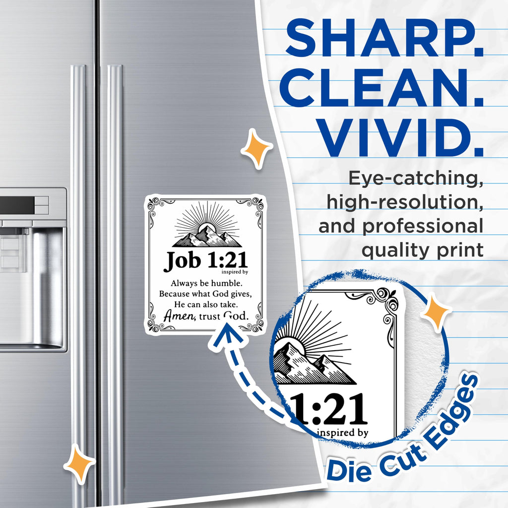 (2 Pack) Job 1 21 Magnets - Religious Scripture - Inspirational Quote - 5" On Longest Side - Premium Magnet - for Cars, Refrigerators, Toolboxes, Lockers - Made in USA - MAG14530