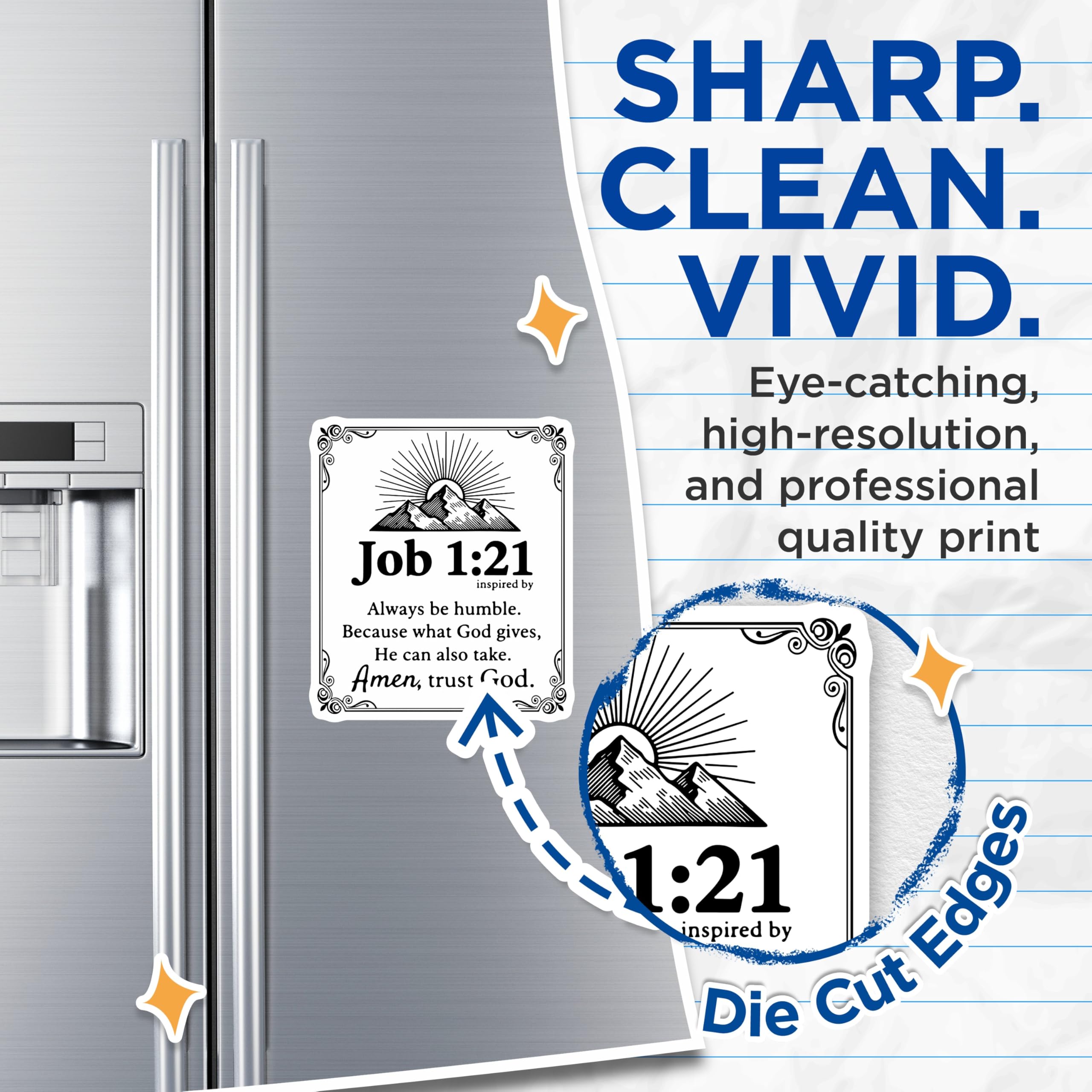 (2 Pack) Job 1 21 Magnets - Religious Scripture - Inspirational Quote - 5" On Longest Side - Premium Magnet - for Cars, Refrigerators, Toolboxes, Lockers - Made in USA - MAG14530