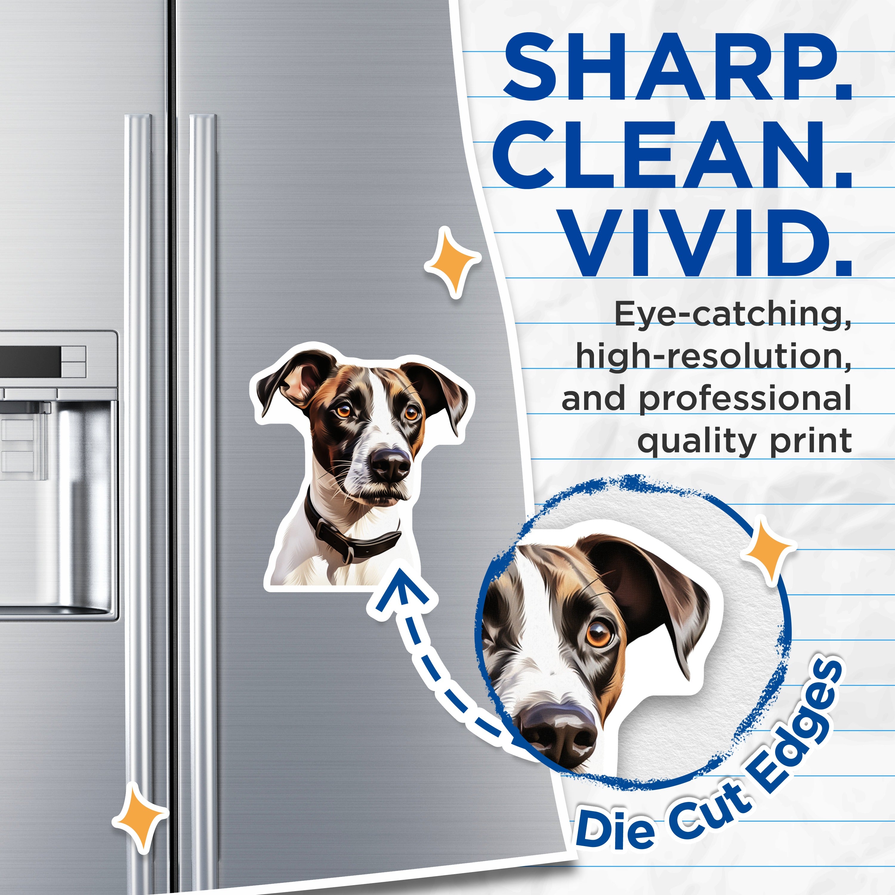 (2 Pack) Terrier Dog Magnets - Realistic Dog Art - Pet Lover Fridge Decor - Dog Mom Dad Gifts Animal Art - 5 Inches On Longest Side - Thick Durable Magnet - Made in USA - MAG37933