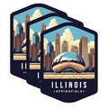 (3 Pack) Chicago Illinois Decals - Springfield Skyline - Travel Souvenir - 3 Inches On Longest Side - Easy Peel & Apply - Made in USA - 3MCS0354