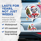 (2 Pack) Dalmatian Puppy Magnets - Christmas Dog Decor - Holiday Refrigerator Art - 5 Inches On Longest Side - Thick Durable Magnet - Made in USA - MAG26812