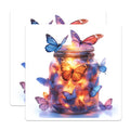 (2 Pack) Glowing Butterfly Magnets - Mason Jar Fairycore Art - Whimsical Nature Refrigerator Decor - 5 Inches On Longest Side - Thick Durable Magnet - Made in USA - MAG30623