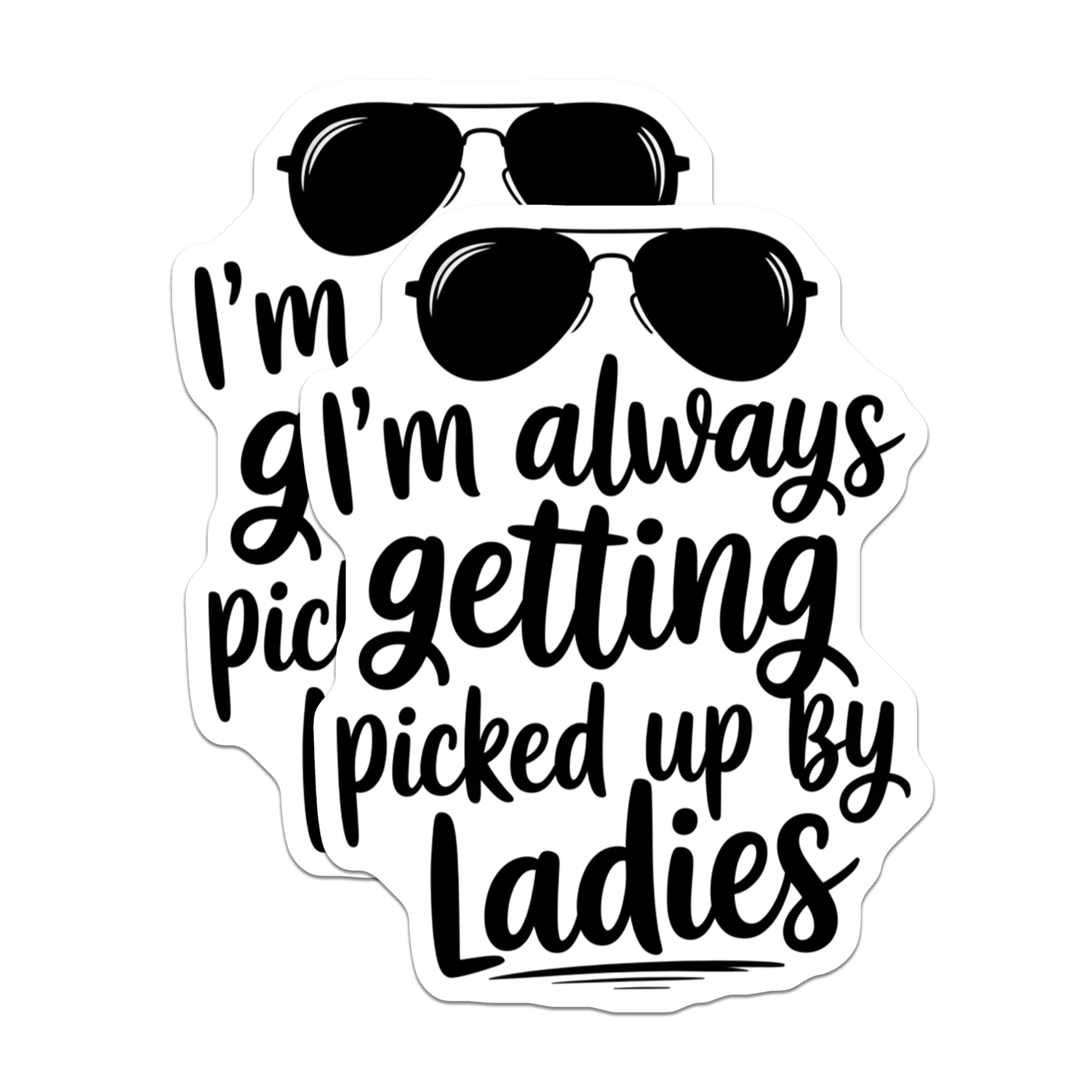 (2 Pack) Ladies Man Magnets - Humorous Quote Sayings - Refrigerator Locker Decor - 5 Inches On Longest Side - Thick Durable Magnet - Made in USA - MAG21214