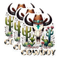 (3 Pack) Cowboy Decals - Summer Down Western Decal - Cactus Skull Decal - 3 Inches On Longest Side - Easy Peel & Apply - Made in USA - 3MCS1924