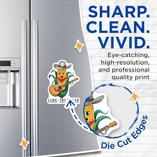 (2 Pack) Corn-Try Singer Magnets - 5" On Longest Side - for Cars, Fridges, Toolboxes - Made in USA - MAG7633