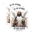(2 Pack) Black Jesus Magnets - Christian Inspirational Faith Quote Art - Isaiah 53:3 Healing Scripture Spiritual Decor - 5 Inches On Longest Side - Thick Durable Magnet - Made in USA - MAG21554