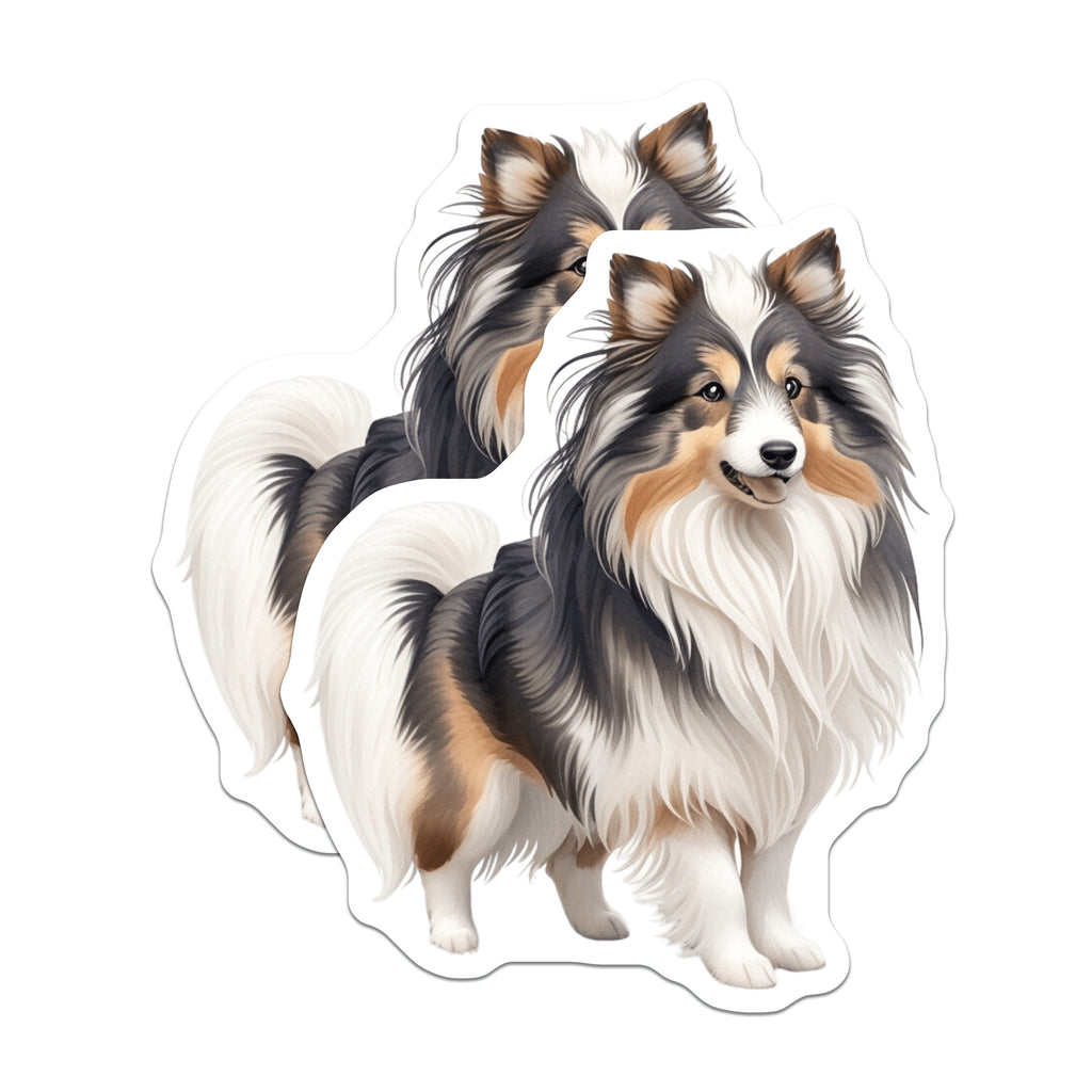 (2 Pack) Shetland Sheepdog Magnets - Sheltie Owner Decor - Dog Breed Fridge Accessory - 5 Inches On Longest Side - Thick Durable Magnet - Made in USA - MAG37483