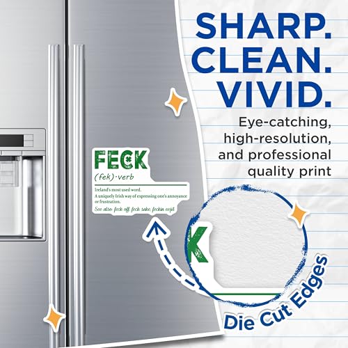 (2 Pack) Irish Slang Magnets - Funny Phrase - Irish Decor - Humor Magnets - Ireland Quote Feck - 5" On Longest Side - for Cars, Fridges, Toolboxes - Made in USA - MAG7134