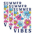 (3 Pack) Summer Vibes Decals - Floral Stickers - Laptop Decals - 3 Inches On Longest Side - Easy Peel & Apply - Made in USA - 3MCS8345