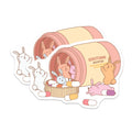 (2 Pack) Cute Bunny Stickers - Serotonin Booster Stickers - Anime Aesthetic - Adorable Animal Art - 5" On Longest Side - Sticks to Smooth Flat Surfaces - Made in USA - BMCS6400