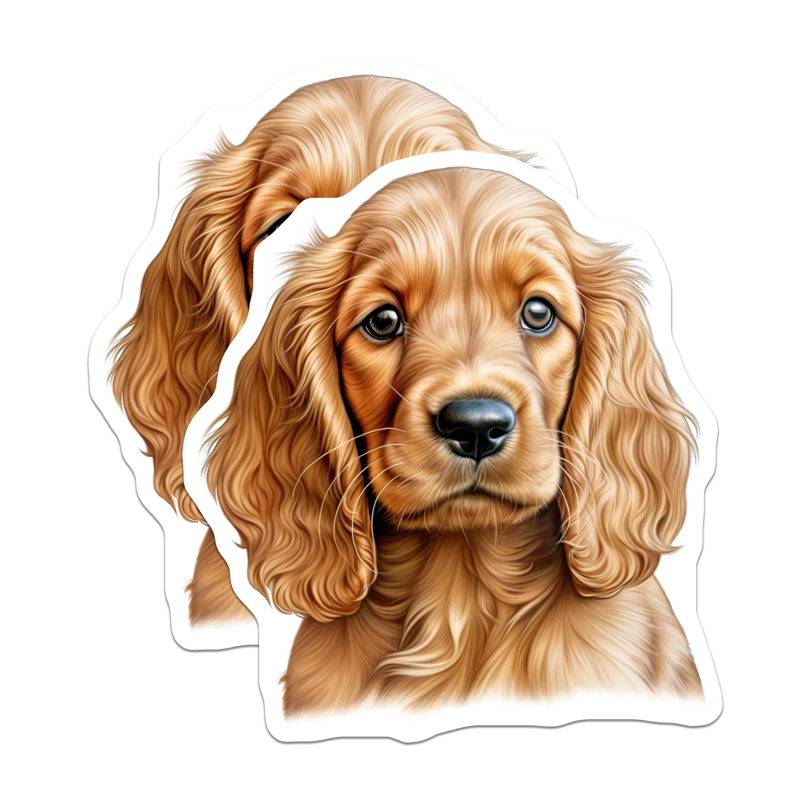 (2 Pack) Cocker Spaniel Puppy Magnets - Adorable Dog Lover - Pet Parent Home Decor - 5 Inches On Longest Side - Thick Durable Magnet - Made in USA - MAG27221