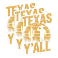 (3 Pack) Texas Yall Decals - Cowboy Decal - Laptop Decal- 3 Inches On Longest Side - Easy Peel & Apply - Made in USA - 3MCS5504