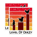 (2 Pack) Funny Animal Stickers - Level of Crazy - Cat Dog Chicken Sticker for Laptops Water Bottles - 5" On Longest Side - Sticks to Smooth Flat Surfaces - Made in USA - BMCS5772