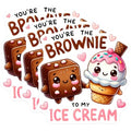 (3 Pack) Brownie Ice Cream Decals - Cute Dessert Decal - Kawaii Laptop Decal - 3 Inches On Longest Side - Easy Peel & Apply - Made in USA - 3MCS2149