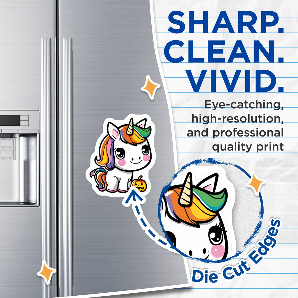 (2 Pack) Halloween Unicorn Magnets - Kawaii Rainbow Fantasy Decor - Spooky Cute Animal Refrigerator Art - Mythical Beast Accent - 5" - Durable Magnet - Made in USA - MAG37866