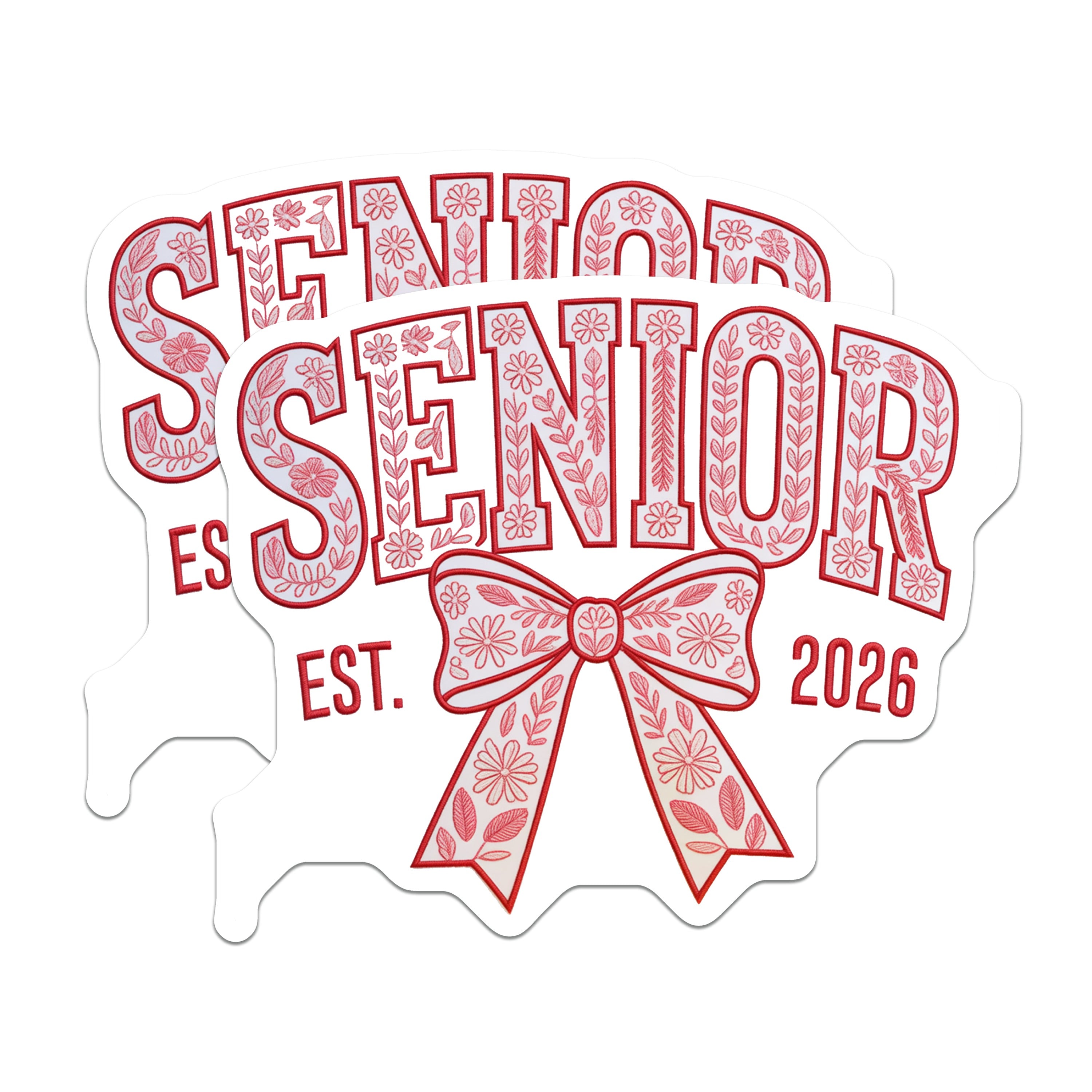 (2 Pack) Senior 2026 Magnets - Class of 2026 Graduation - Folk Floral Student Keepsake - 5 Inches On Longest Side - Thick Durable Magnet - Made in USA - MAG36196