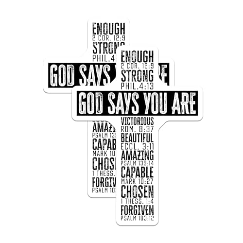 (2 Pack) Encouraging Christian Stickers - Inspirational Bible Verses - Faith-Based Quotes - 5" On Longest Side - Sticks to Smooth Flat Surfaces - Made in USA - BMCS6048