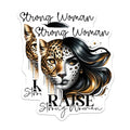 (2 Pack) Strong Woman Stickers - Raise Strong Women - Leopard Face Art Decal - 5" On Longest Side - Sticks to Smooth Flat Surfaces - Made in USA - BMCS9248