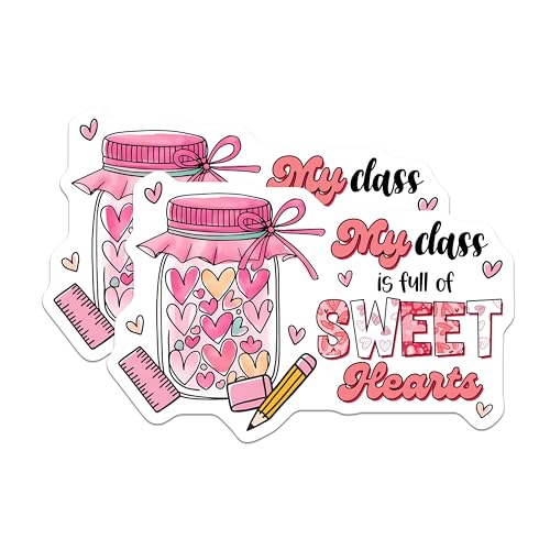 (2 Pack) Teacher Appreciation Magnets - Classroom Decor - Sweet Hearts - 5" On Longest Side - for Cars, Fridges, Toolboxes - Made in USA - MAG7642