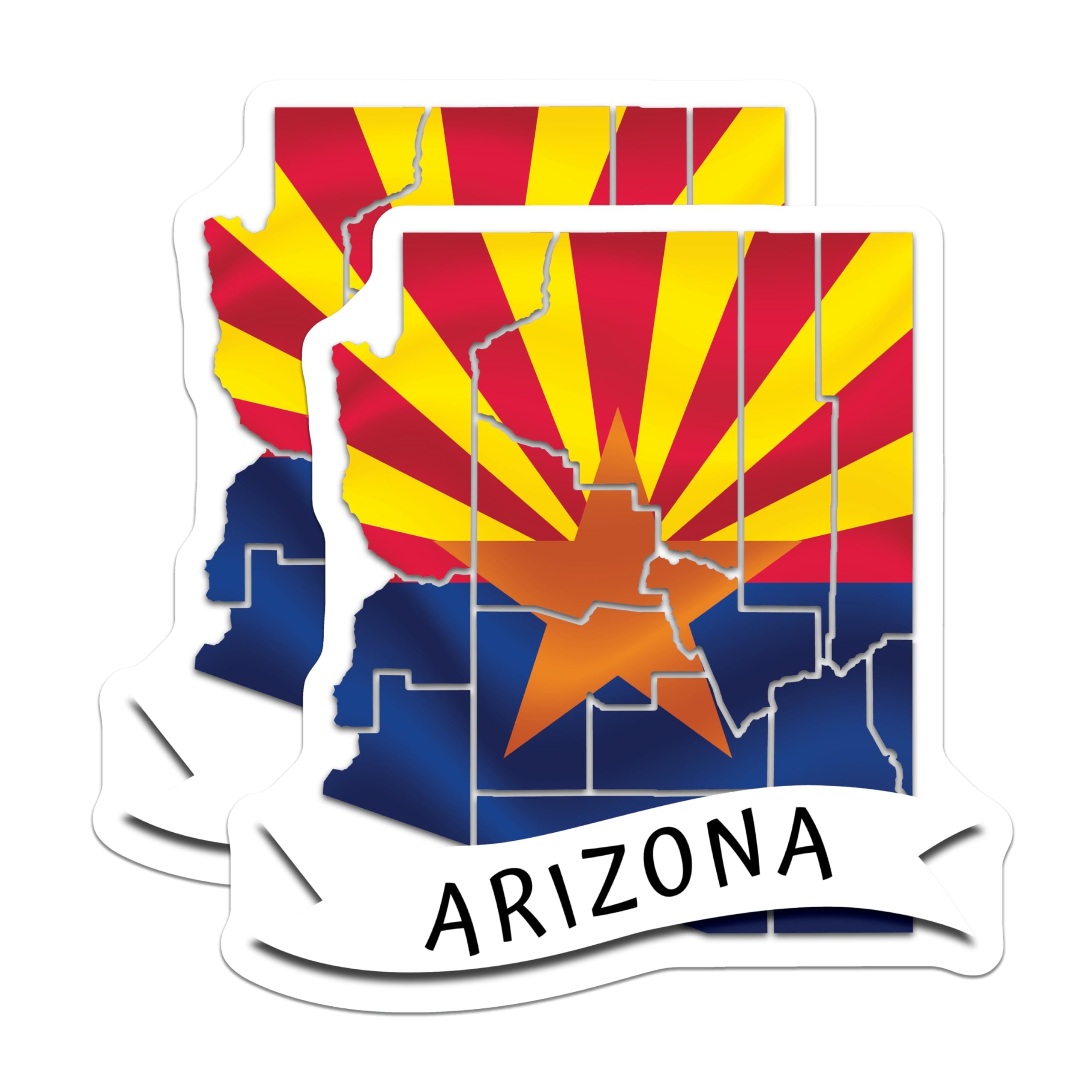 (2 Pack) Arizona State Magnets - Arizona Flag - State Pride Arizona Souvenir - 5" On Longest Side - Premium Magnet - for Cars, Refrigerators, Toolboxes, Lockers - Made in USA - MAG18236