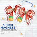 (2 Pack) Teacher Christmas Magnets - Work of Heart Quote - Holiday Classroom Decor - 5 Inches On Longest Side - Thick Durable Magnet - Made in USA - MAG26699