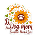 (2 Pack) Dog Mom Sunshine Paws Magnets - Sunflower Paw Print Decor - Pet Parent Kitchen Display - 5 Inches On Longest Side - Thick Durable Magnet - Made in USA - MAG28232