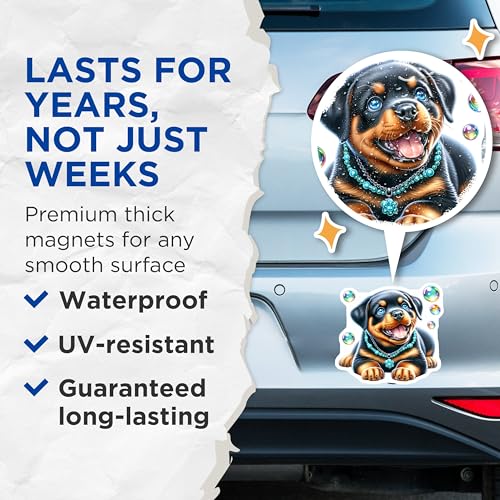 (2 Pack) Dog Lover Decor Magnet - Unique Canine Art Decorations for Home and Office - 5" On Longest Side - Sticks to Smooth Flat Surfaces - Made in USA - MAG9627