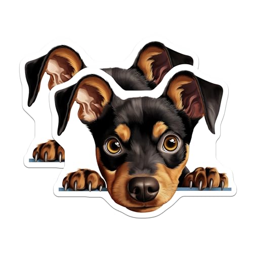(2 Pack) Cute Puppy Fridge Decor Magnet - 5" On Longest Side - Sticks to Smooth Flat Surfaces - Made in USA - MAG10173