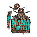 (2 Pack) Mama Tried Quote Magnets - Leopard Print Western Decor - Boho Cowgirl Country Music Vibe Accent - 5 Inches On Longest Side - Thick Durable Magnet - Made in USA - MAG29083