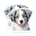 (2 Pack) Australian Shepherd Puppy Magnets - Blue Eyed Aussie Decor - Dog Lover Fridge Accent for Pet Parents - 5 Inches On Longest Side - Thick Durable Magnet - Made in USA - MAG27431