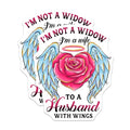 (2 Pack) Wife Stickers - Husband with Wings - Memorial Stickers - 5" On Longest Side - Sticks to Smooth Flat Surfaces - Made in USA - BMCS6112