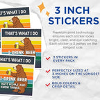 (3 Pack) Beer Drinking Bear Decals - Sarcastic Humor - I Hate People Saying Decals - 3 Inches On Longest Side - Easy Peel & Apply - Made in USA - 3MCS8729