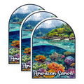 (3 Pack) American Samoa Decals - Tropical Island Art - Coral Reef Laptop Decal - 3 Inches On Longest Side - Easy Peel & Apply - Made in USA - 3MCS0393