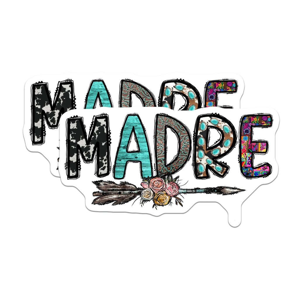 (2 Pack) Madre Magnets - Western Boho Decor - Floral Mother Refrigerator Art for Mama - 5 Inches On Longest Side - Thick Durable Magnet - Made in USA - MAG25143