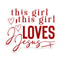 (2 Pack) This Girl Loves Jesus Magnets - Christian Faith Decor - Religious Inspiration - Spiritual Statement - 5 Inches On Longest Side - Thick Durable Magnet - Made in USA - MAG19732