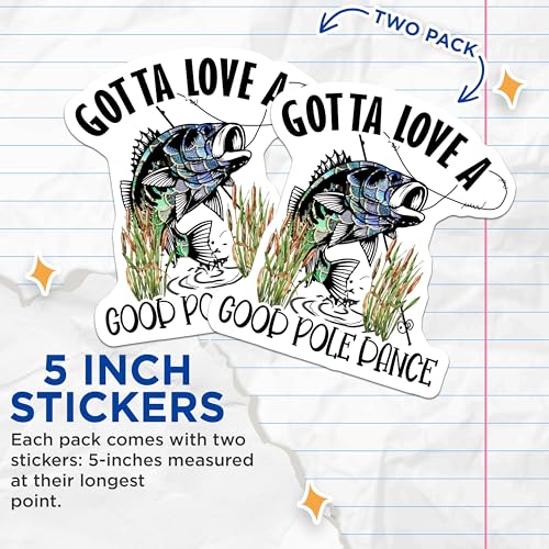 (2 Pack) Fishing Meme Stickers - Fun Fishing Decal - Catch and Release Humor - 5" On Longest Side - Sticks to Smooth Flat Surfaces - Made in USA - BMCS5630